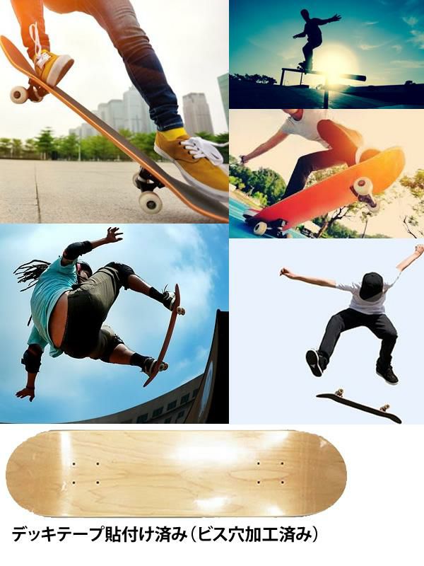 スケボー デッキ ブランク デッキ 7.75・8.0インチ幅 5カラー デッキ