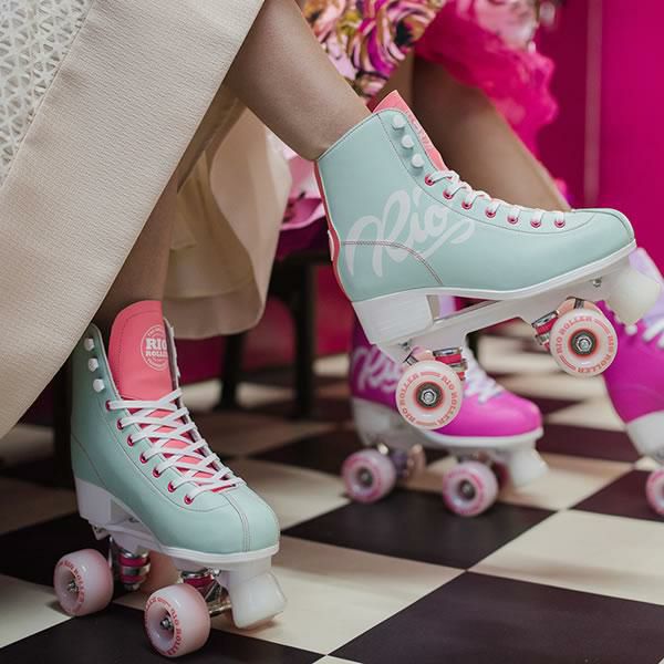 RIO ROLLER ローラースケート SCRIPT Teal×Coral ローラースケート通販