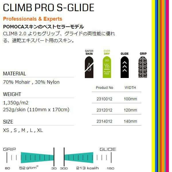 POMOCA スキーシール 2024 CLIMB PRO S-GLIDE ready2climb V2 幅140mm