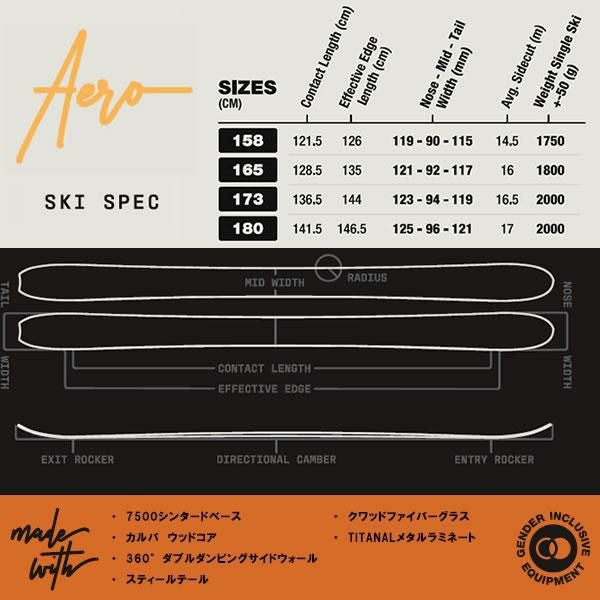 season eqpt. 2025 AERO -Black- エアロ スキー板 単品 (板のみ
