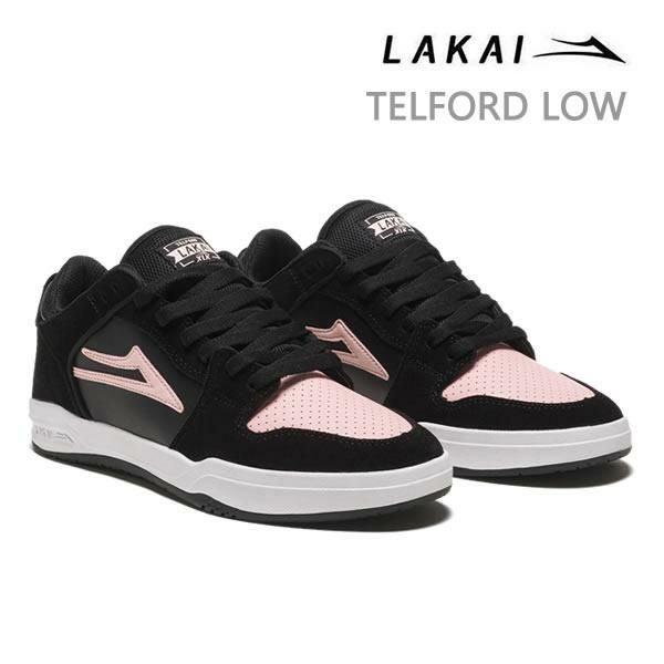 ラカイ スニーカー LAKAI TELFORD LOW BLACK/PINK SUEDE テルフォード