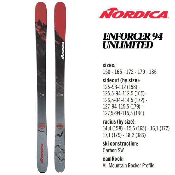 ノルディカ スキー板 nordica ENFORCER 94 (23-24 2024) + 24 マーカー