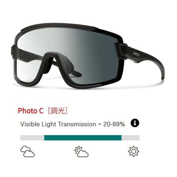 スミス サングラス 調光 smith wildcat Matte Black (CP Photo C to