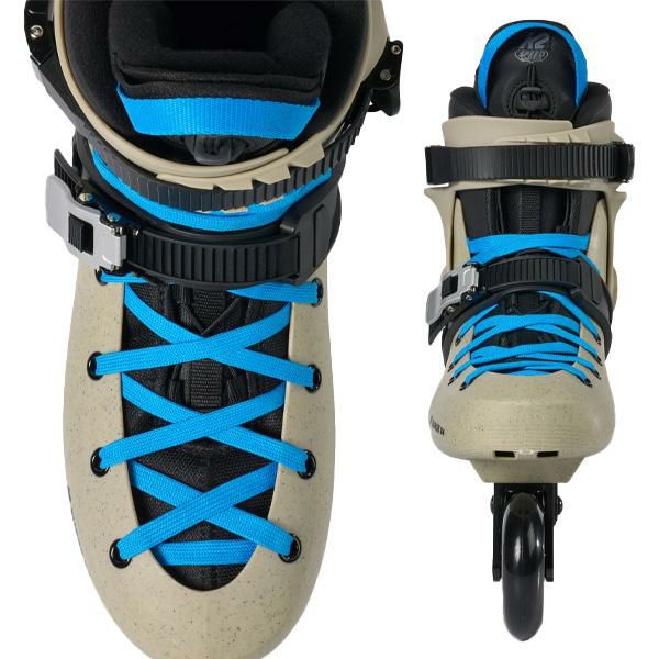 K2 インラインスケート 大人 SURGE 84 Khaki-Blue ハードシェル