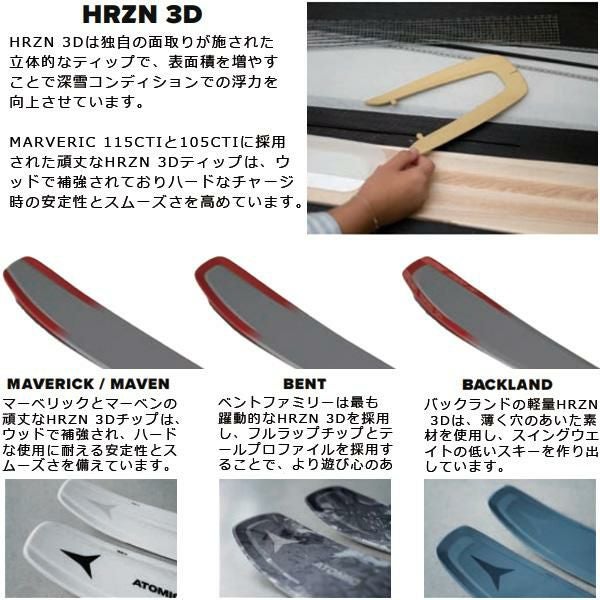 アトミック スキー板 2026 BACKLAND 109 スキー板 単品 (板のみ 