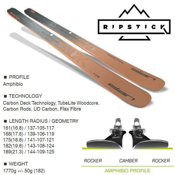 エラン スキー板 2026 RIPSTICK 108 スキー板 単品 (板のみ) ADAKYV24