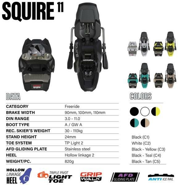 マーカー ビンディング SQUIRE 11 ブラック×ティール MARKER