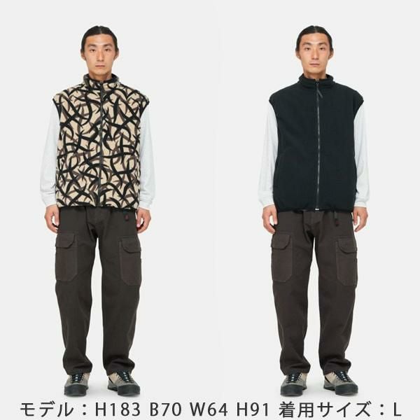 Gramicci リバーシブル フリース ベスト　トライバル カモ Gramicci（グラミチ） リバーシブルベスト フリースベスト REVERSIBLE