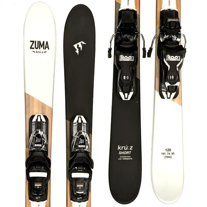 ZUMA ショートスキー 100cm ビンディング調整可 初心者OK ZUMA ショートスキー KRU:Z SHORT 120cm ＋ルック XPRESS10 GW 調整式