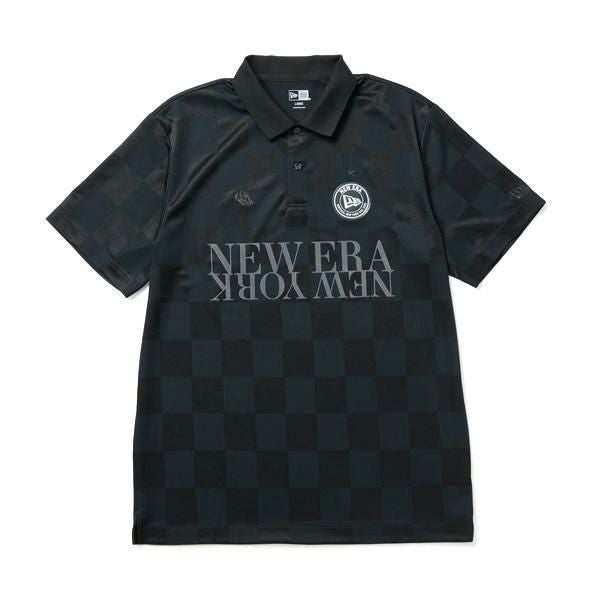 ニューエラ ゴルフウェア 半袖 ポロシャツ Checker Pattern ブラック