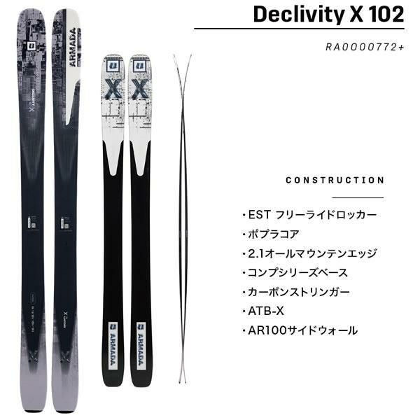 アルマダ スキー板 ARMADA DECLIVITY X 102 スキー単品 (板のみ