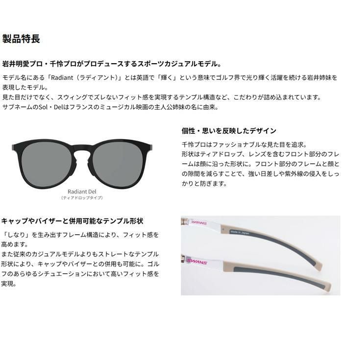 スワンズ サングラス 偏光 Radiant Del マットブラック RAD DEL-0151