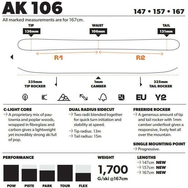 CANDIDE SKIS キャンディッド スキー 2026 AK 106 -Grey- エーケー106
