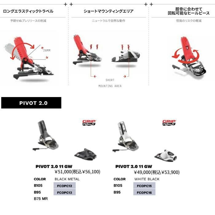 ルック ビンディング LOOK PIVOT 2.0 11 GW / BLACK METAL (26-27 2027