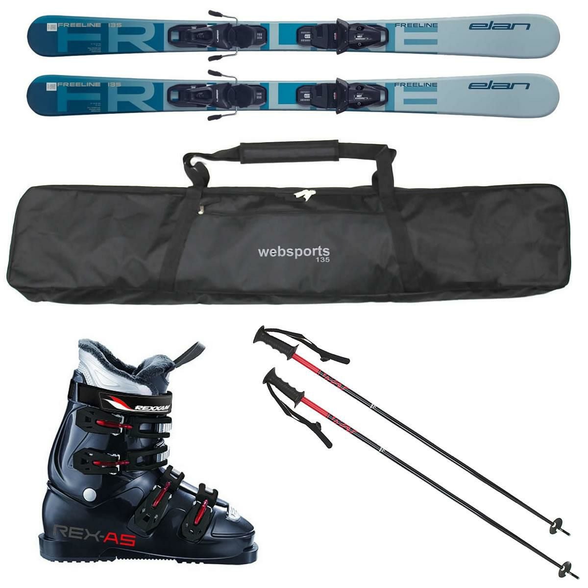 収納ケース＆スキーポール＆スキーブーツ付】 エラン ショートスキー