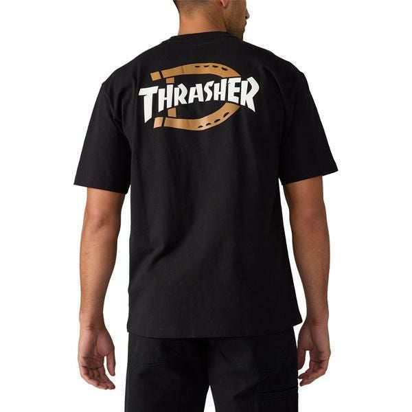 ディッキーズ×スラッシャー コラボ コットン Tシャツ / ブラック