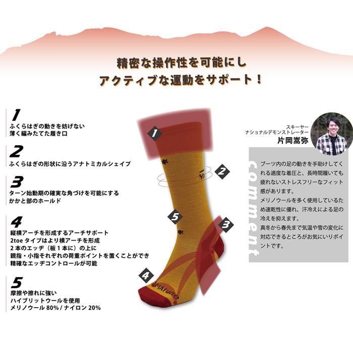 yamatune 靴下 スキーソックス アスリート アナトミカル ヤマチューン