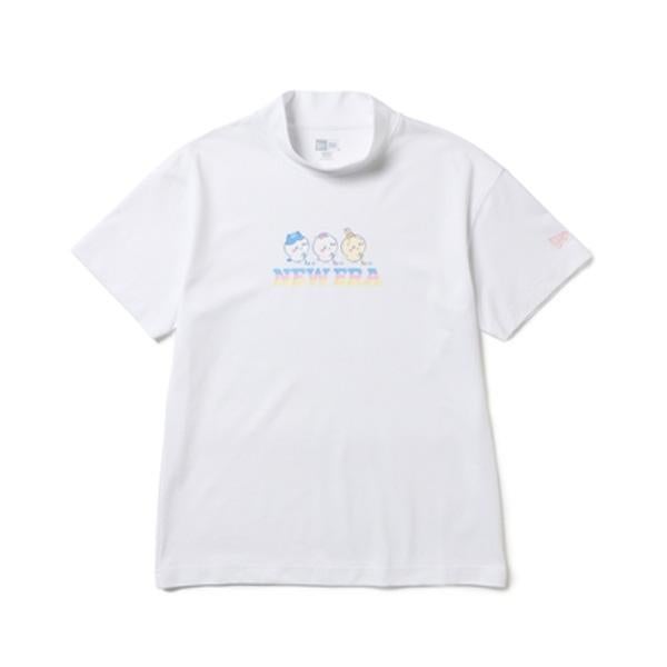 ニューエラ ゴルフ 半袖 ミッドネック Tシャツ 鹿の子 ホワイト