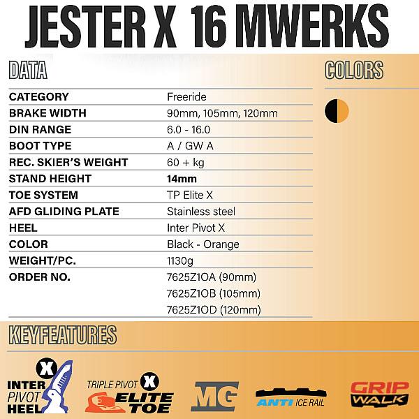 マーカー ビンディング JESTER X 16 MWERKS ジェスターX 16 Mワークス