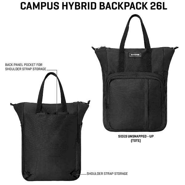 ダカイン リュック DAKINE CAMPUS HYBRID BACKPACK 26L BLK BG237003C