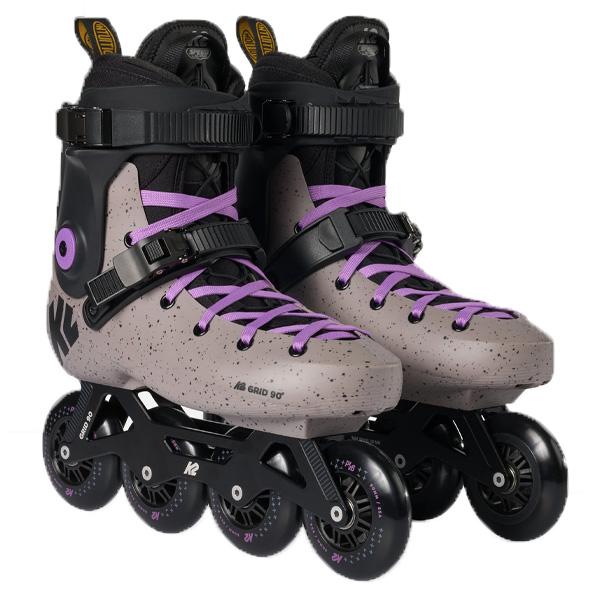 K2 インラインスケート 大人 GRID 90 Grey-Purple ハードシェル