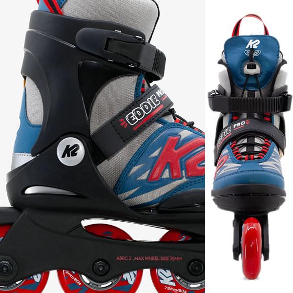 インラインスケート ジュニア K2 ケーツー EDDIE PRO グレー×ブルー
