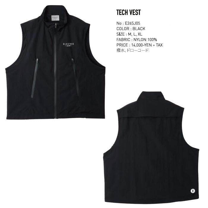 エレクトリック ベスト 撥水 TECH VEST / BLACK (E26SJ05) ELECTRIC