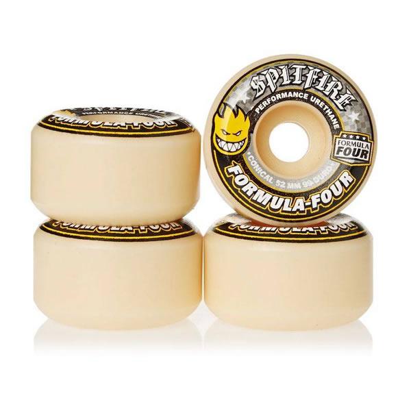 スケボー ウィール SPITFIRE F4 99D CONICAL WHITE YELLOW PRINT