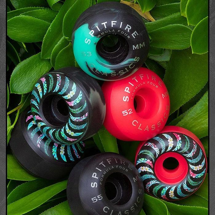 スケボー ウィール SPITFIRE F4 (FORMULA FOUR) FLORAL TEAL/BLACK
