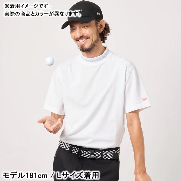 ニューエラ ゴルフ 半袖 ミッドネック Tシャツ 鹿の子 グレー