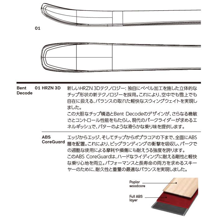 予約】ATOMIC Bent Decode アトミック スキー板 単品 (板のみ) フリー