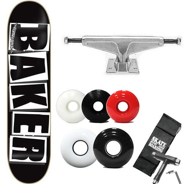 BAKER【ベイカー】スケボーデッキ/BRAND LOGO ブラックホワイト 8 x31