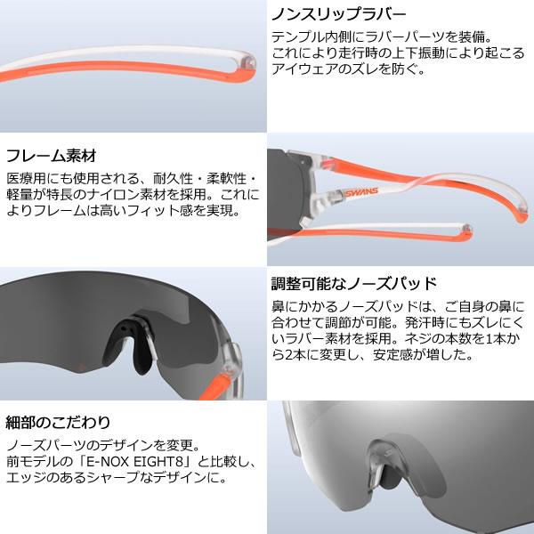 SWANSサングラス E-NOX EIGHT8 G2球技用ウルトラレンズ(NAV/R) | WEBSPORTS